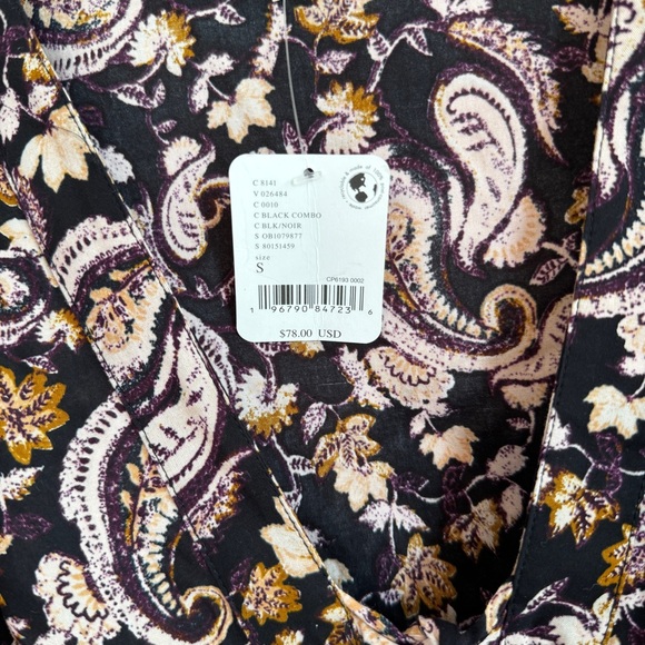 NWT Intimately Free People Ruffled Black Dark Floral Bodysuit Blouse - Picture 4 of 8